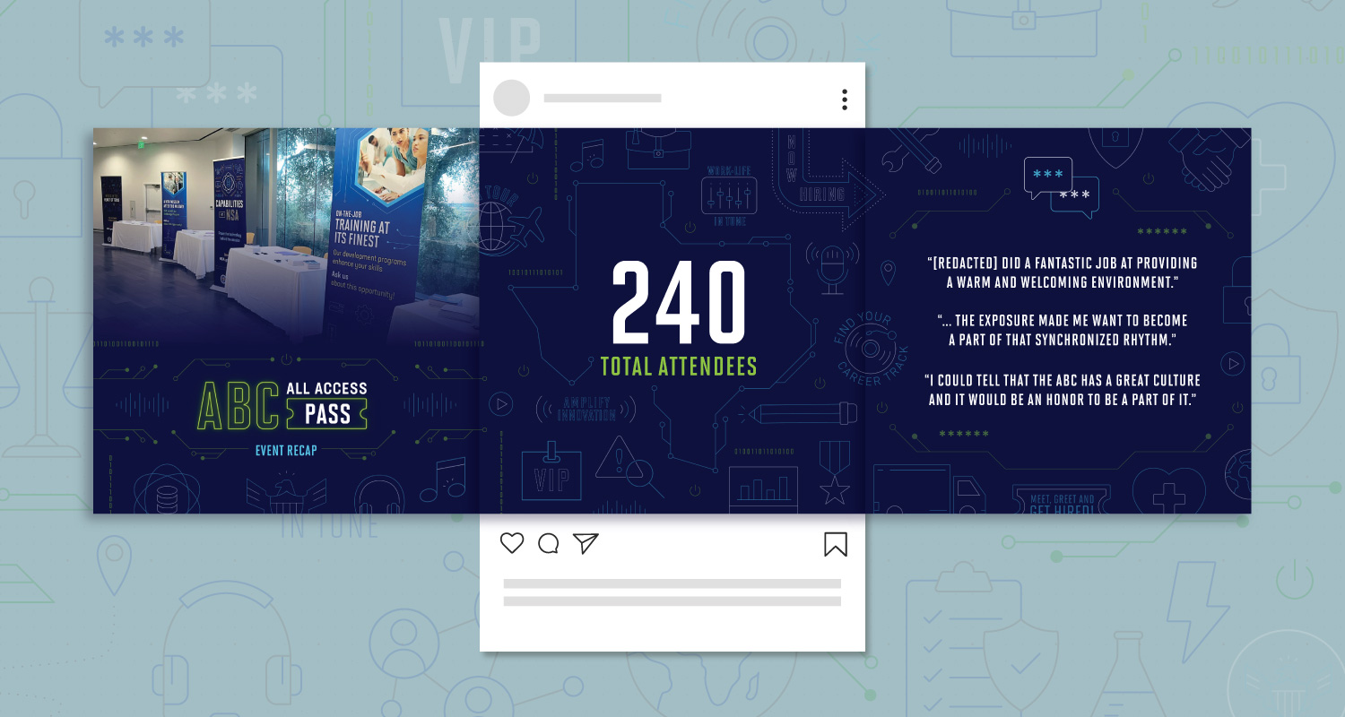 Instagram carousel posts recapping the success of the event
