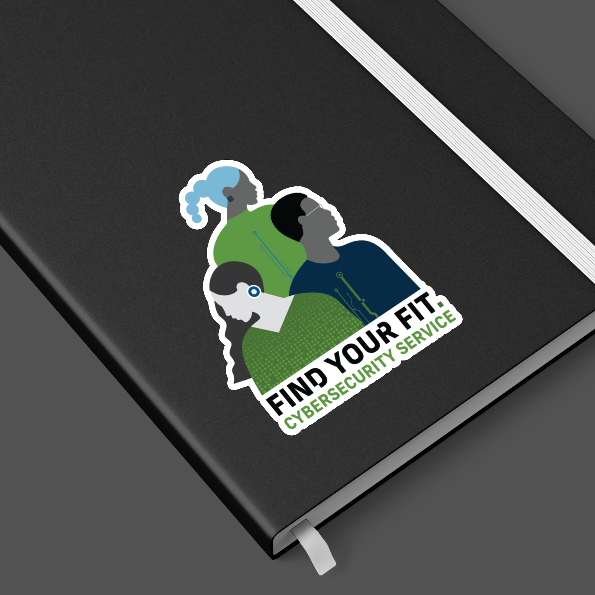 People vector illustration sticker design on a notebook