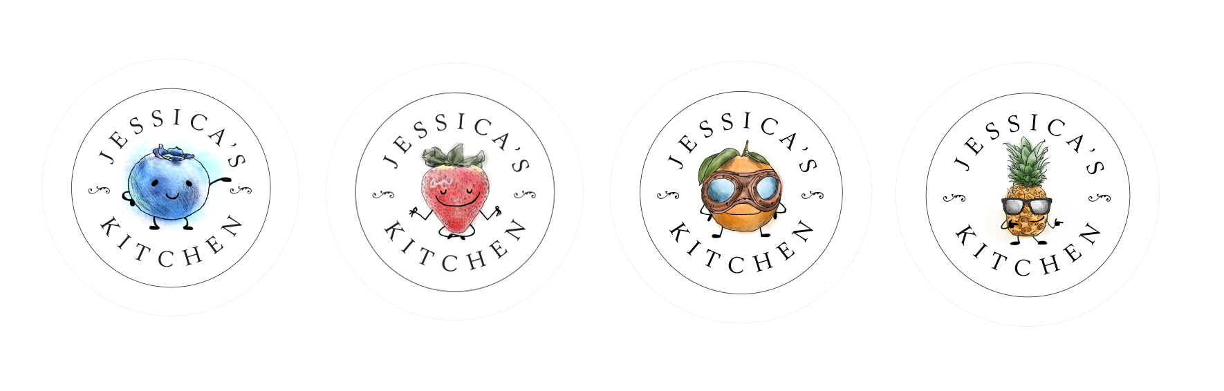 Sticker design on top of jam jars