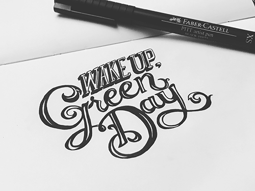 Wake up, Green Day handlettering