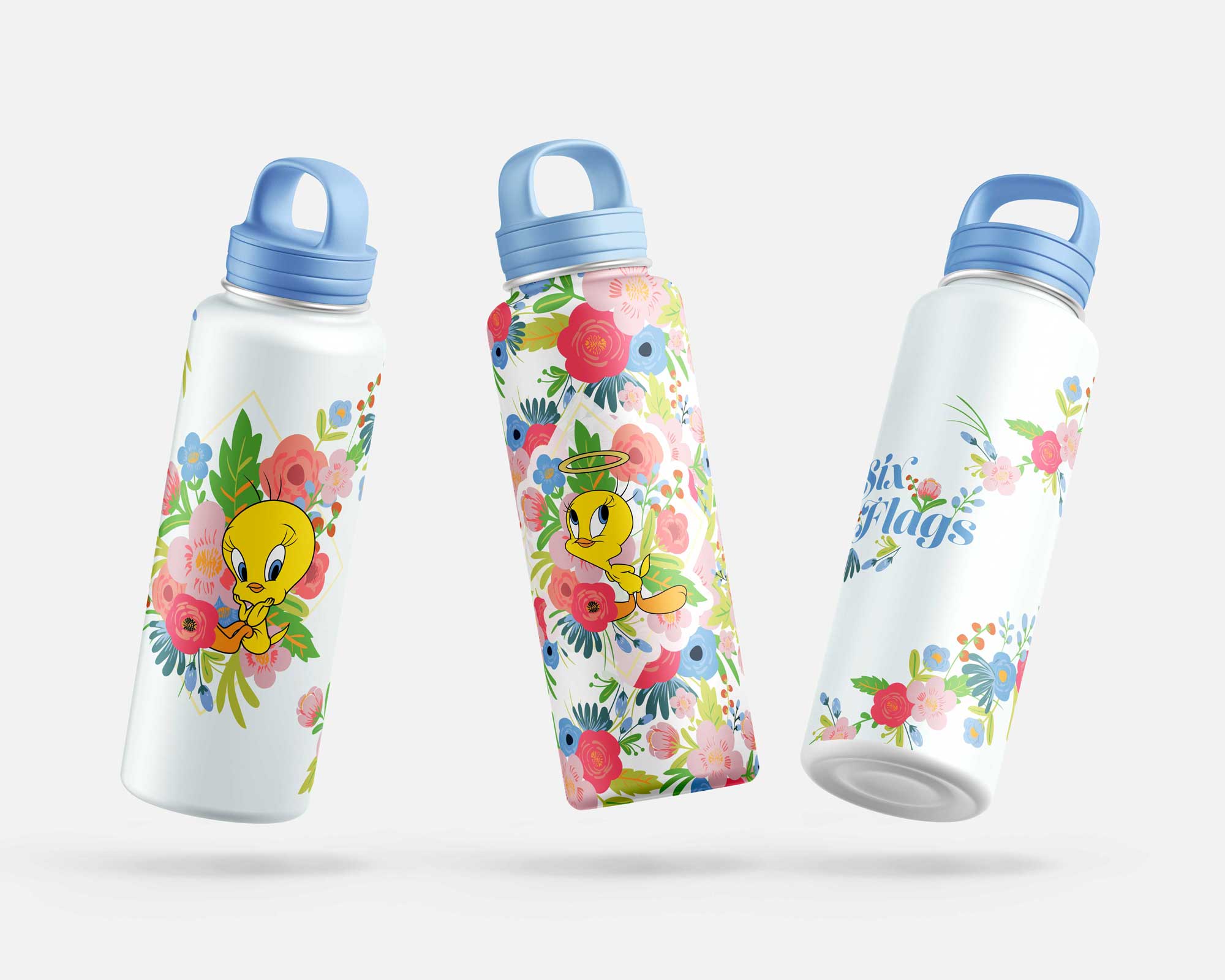 Floral Tweety program stainless steel allover pattern design