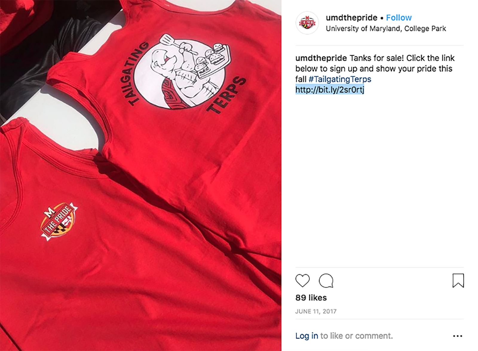 Tailgating terps instagram promo