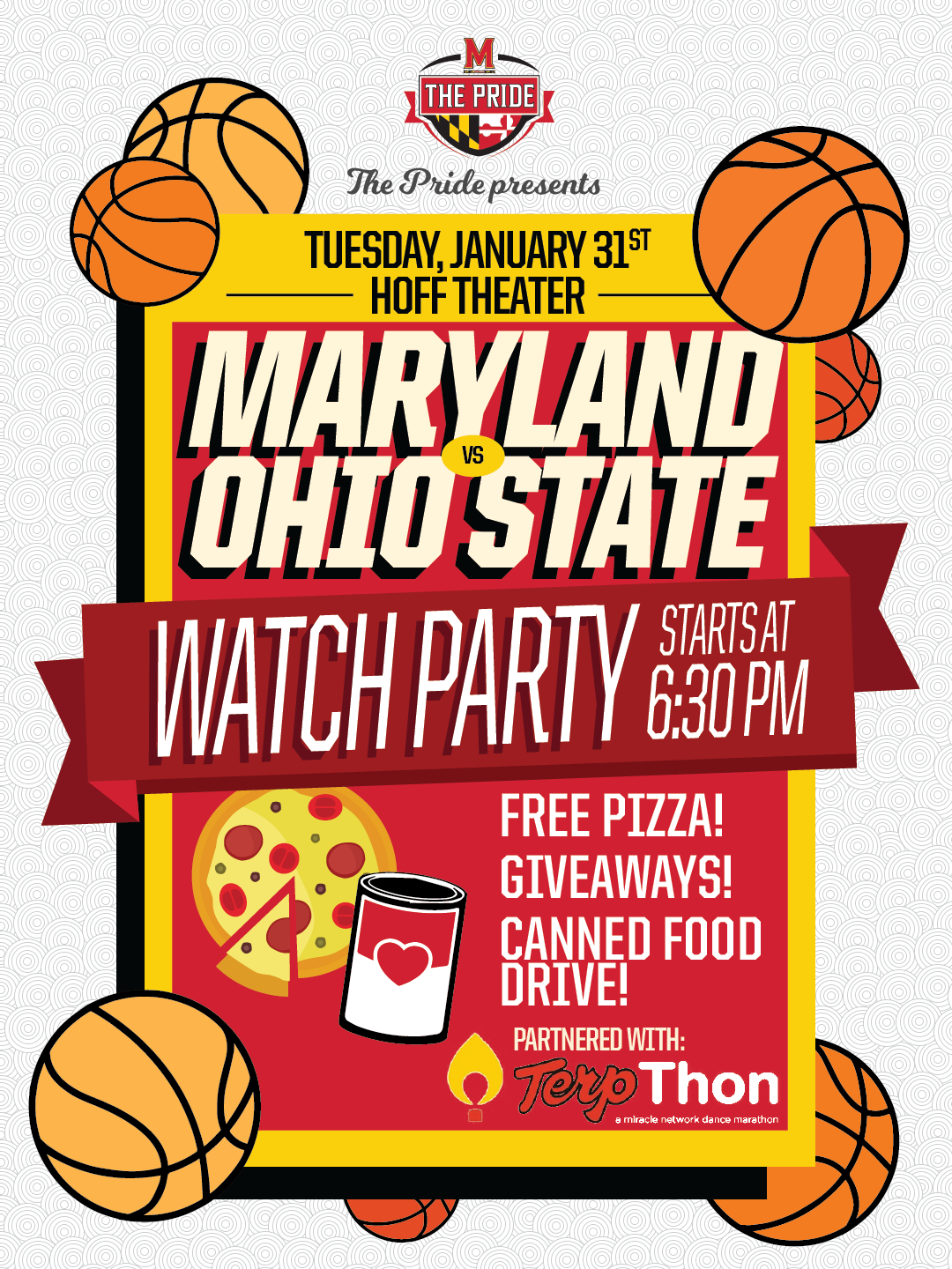 Basketball watch party poster
