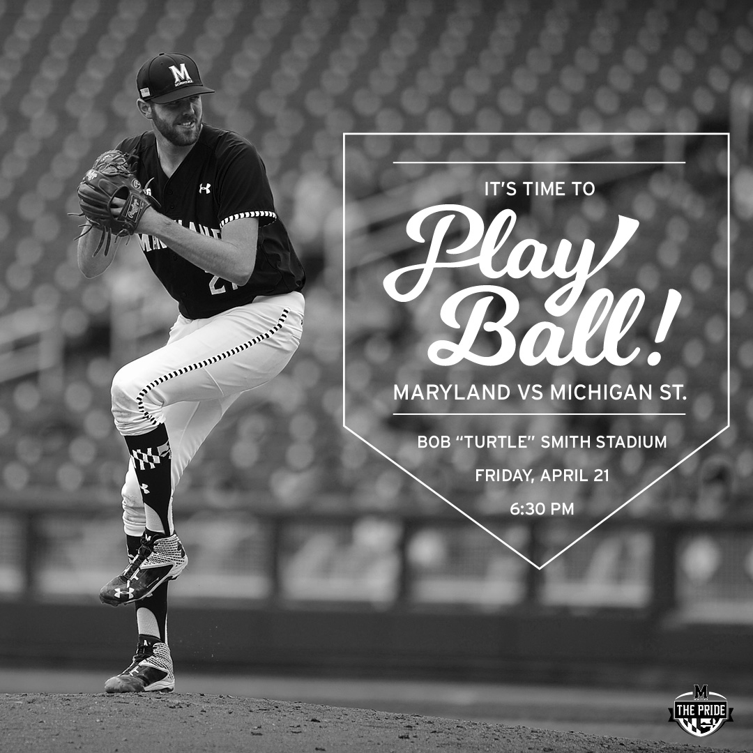 UMD vs Michigan St baseball graphic